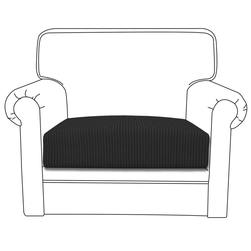 Easy-Going Stretch Cushion Cover Sofa Cushion Furniture Protector Sofa Seat Sofa slipcover Sofa Cover Soft Flexibility with Elastic Bottom(Chair Cushion,Black) - Image 1